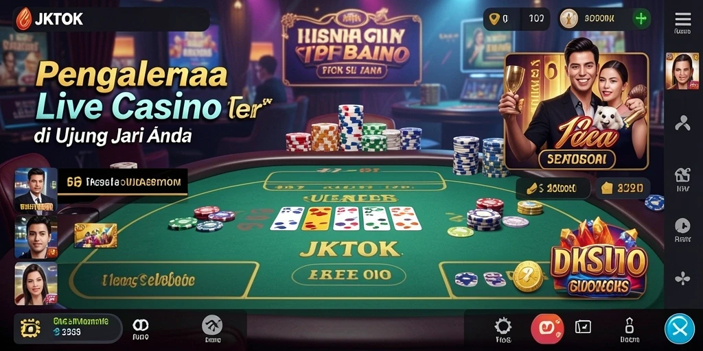 Tampilan gameplay Live Casino yang mendebarkan di JKTOK.