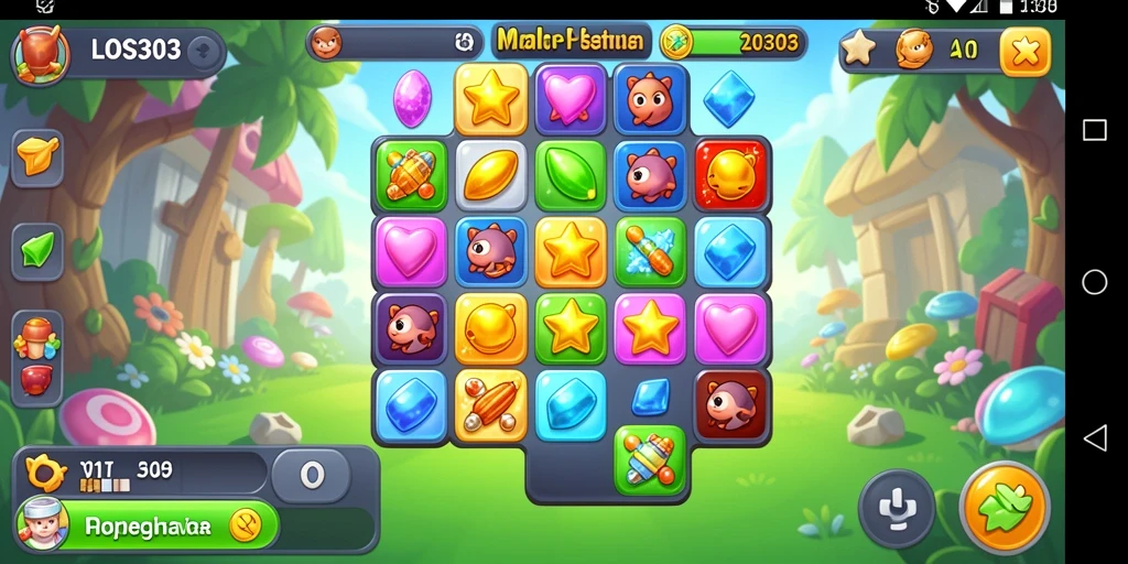 Screenshot permainan LOS303 menampilkan aksi Match-3 yang seru.