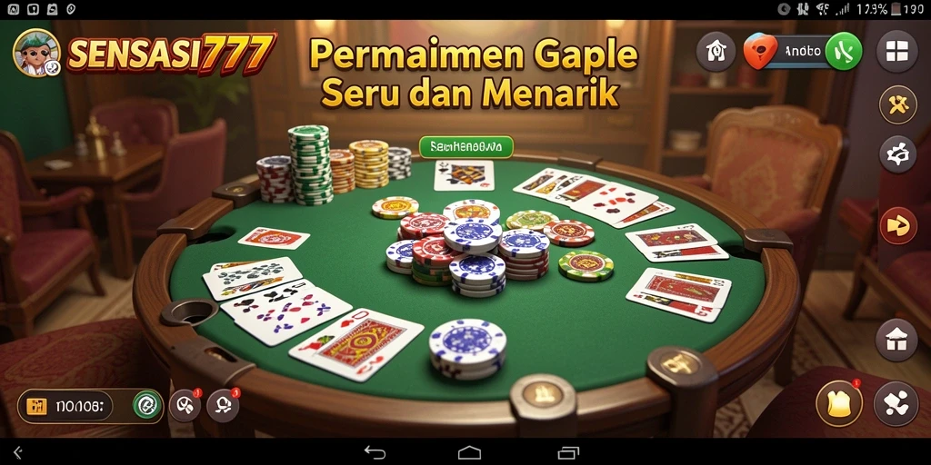 Screenshot gameplay SENSASI777 menampilkan momen seru permainan Gaple.